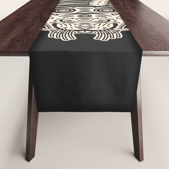 King Of The Jungle 04: Black & White Tiger Edition Table Runner Gallery Image 1