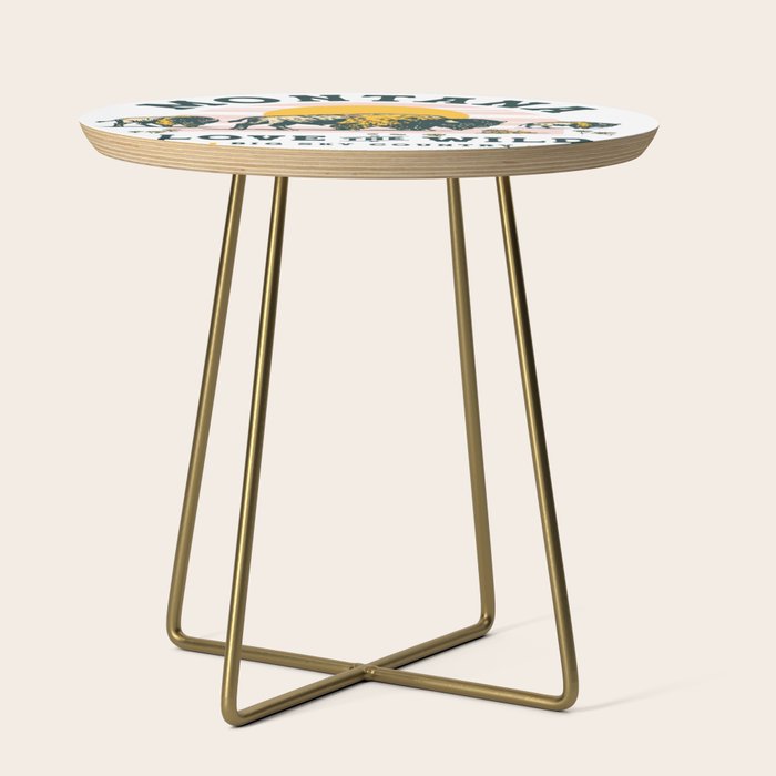 Big Sky Country, Montana: Love The Wild. Cool Retro Travel Art Featuring Buffalo Side Table Gallery Image 1