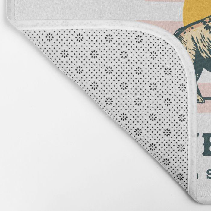 Big Sky Country, Montana: Love The Wild. Cool Retro Travel Art Featuring Buffalo Bath Mat Gallery Image 2