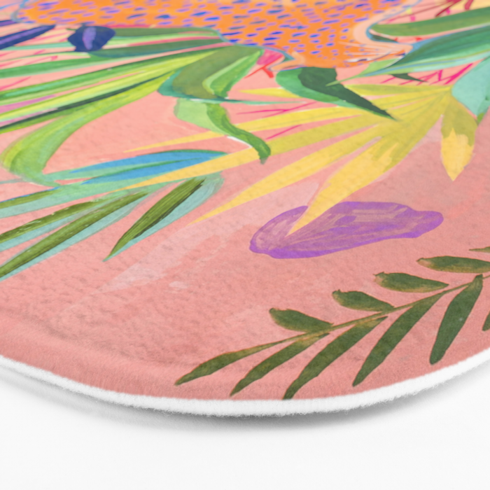 Leopard in Succulent Garden Bath Mat Gallery Image 3