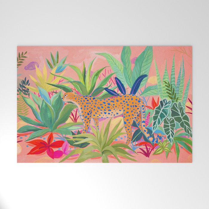 Leopard in Succulent Garden Welcome Mat Gallery Image 1