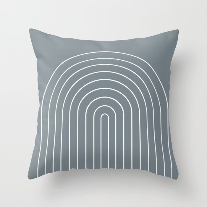 Minimal Arch XLVII Neutral Grey Blue Modern Geometric Lines Throw Pillow Gallery Image 1