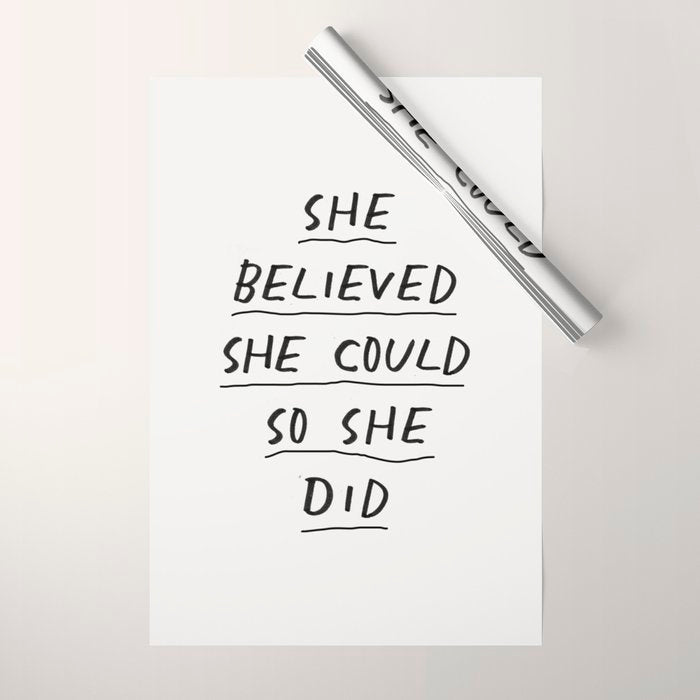 She Believed She Could So She Did Wrapping Paper Gallery Image 1