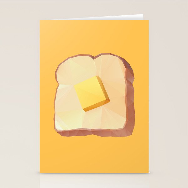 Toast with Butter polygon art Stationery Card Gallery Image 1