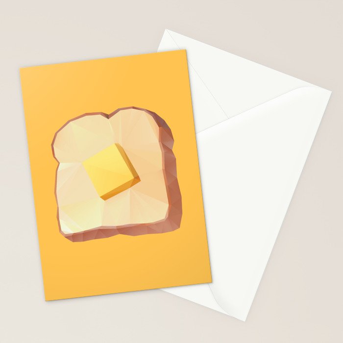 Toast with Butter polygon art Stationery Card Gallery Image 2