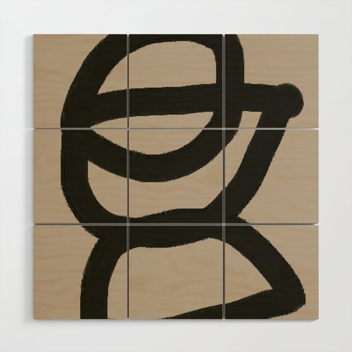 Line Art Modern Shape Graphic Wood Wall Art Gallery Image 1