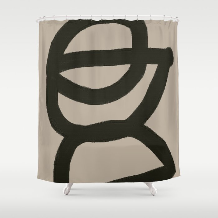 Line Art Modern Shape Graphic Shower Curtain Gallery Image 1