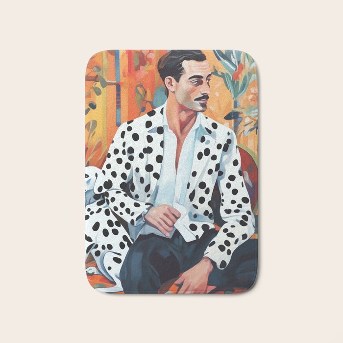 Dalmatian, Dog Pet Fashion Animal Print, Eclectic Man Formal Suit Bohemian Colorful Vintage People  Bath Mat Gallery Image 1