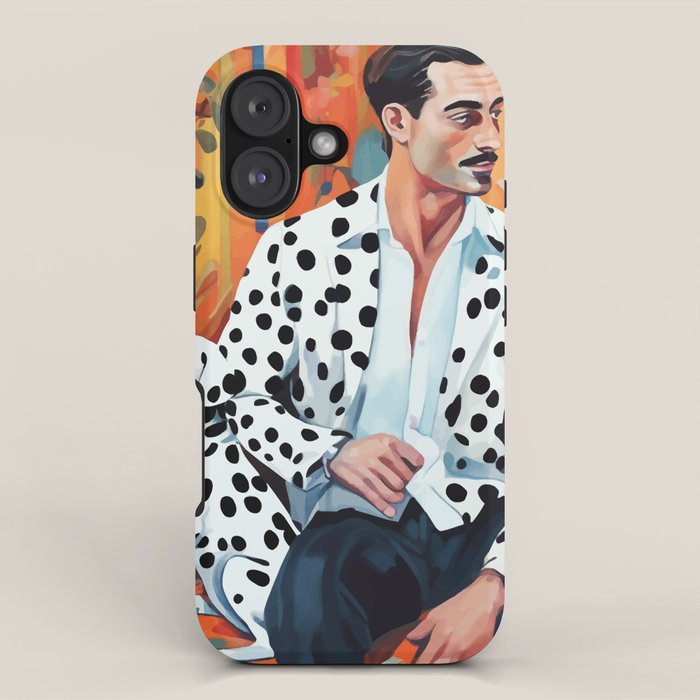 Dalmatian, Dog Pet Fashion Animal Print, Eclectic Man Formal Suit Bohemian Colorful Vintage People  iPhone Case Gallery Image 1