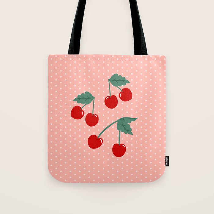 Cherry Kitsch on Pink Tote Bag Gallery Image 1