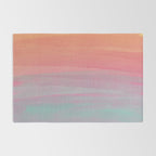 Abstract Orange Pink Teal Watercolor Sunset  Rug Gallery Image 2