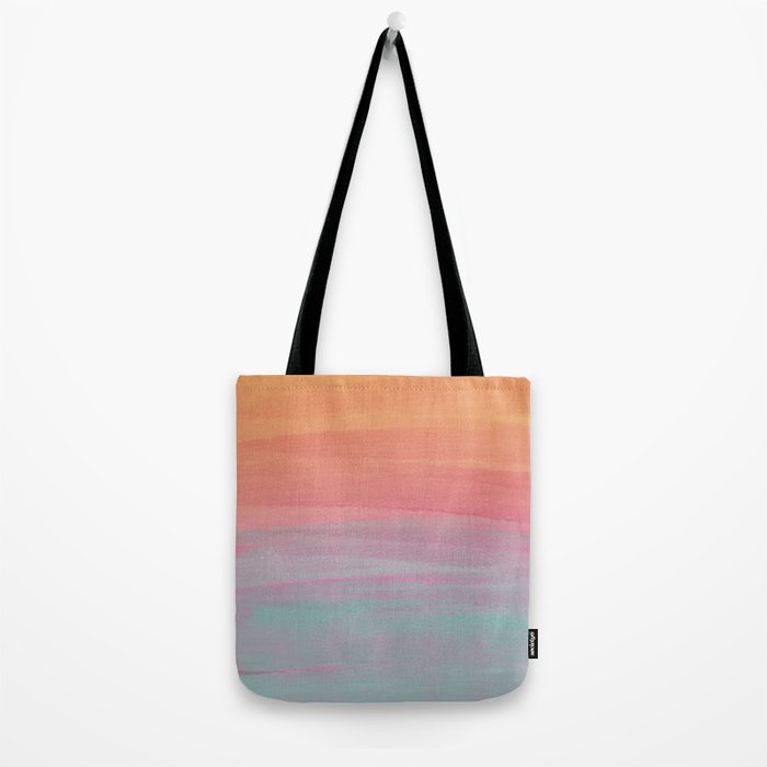 Abstract Orange Pink Teal Watercolor Sunset  Tote Bag Gallery Image 2