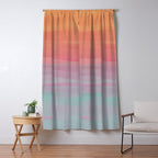 Abstract Orange Pink Teal Watercolor Sunset  Window Curtain Gallery Image 5