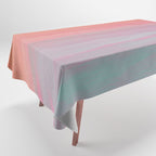 Abstract Orange Pink Teal Watercolor Sunset  Tablecloth Gallery Image 1