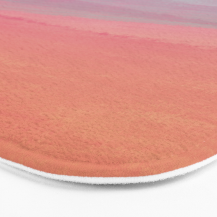 Abstract Orange Pink Teal Watercolor Sunset  Bath Mat Gallery Image 3