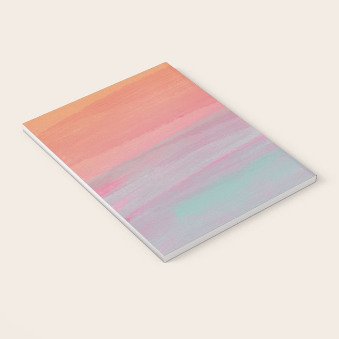 Abstract Orange Pink Teal Watercolor Sunset  Notebook Gallery Image 3