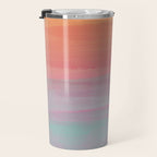 Abstract Orange Pink Teal Watercolor Sunset  Travel Mug Gallery Image 3