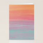 Abstract Orange Pink Teal Watercolor Sunset  Stationery Card Gallery Image 2