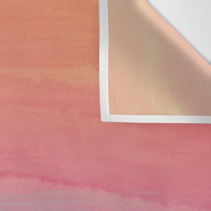 Abstract Orange Pink Teal Watercolor Sunset  Wall Tapestry Gallery Image 3