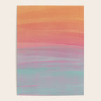 Abstract Orange Pink Teal Watercolor Sunset  Poster Gallery Image 4