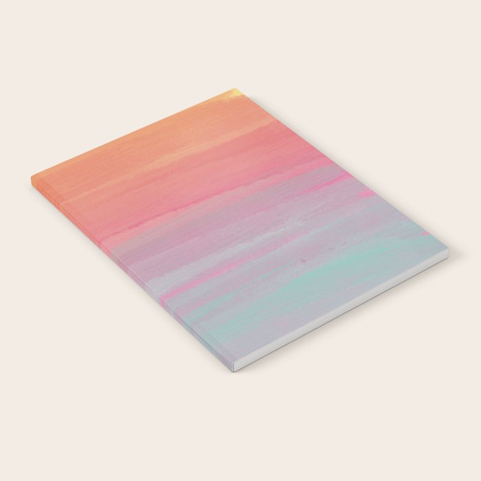 Abstract Orange Pink Teal Watercolor Sunset  Notebook Gallery Image 2