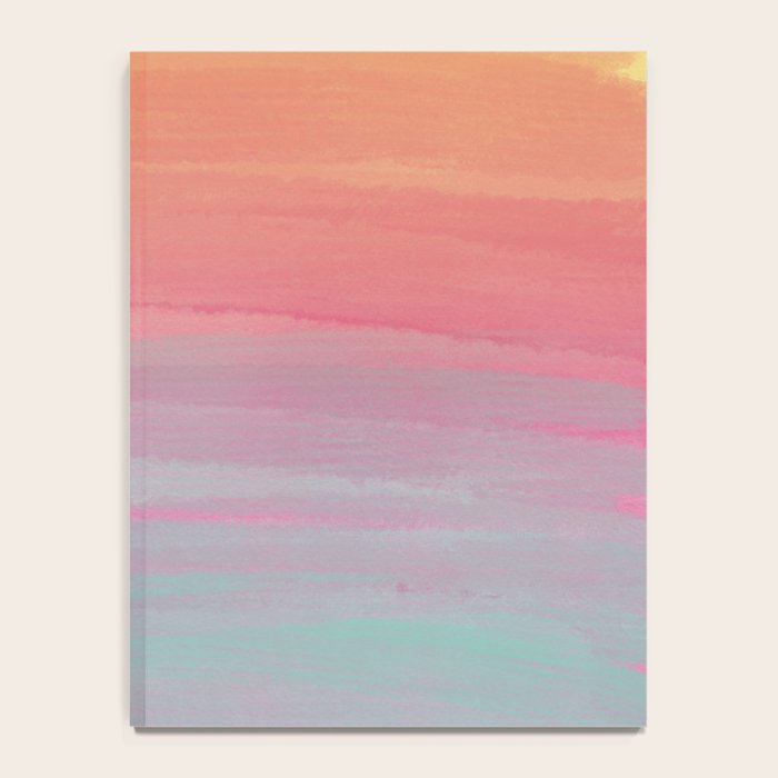 Abstract Orange Pink Teal Watercolor Sunset  Notebook Gallery Image 4
