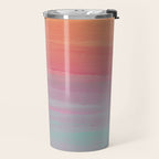 Abstract Orange Pink Teal Watercolor Sunset  Travel Mug Gallery Image 2