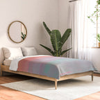 Abstract Orange Pink Teal Watercolor Sunset  Comforter Gallery Image 2