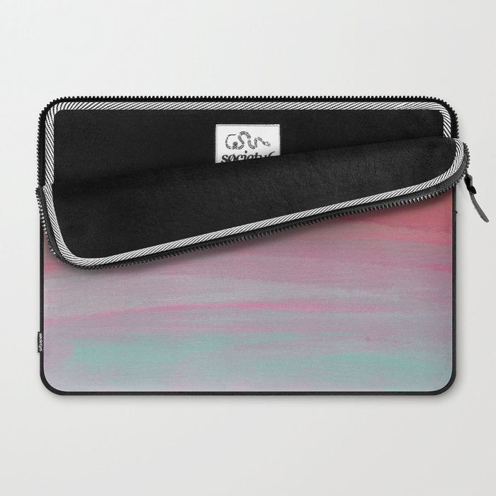 Abstract Orange Pink Teal Watercolor Sunset  Laptop Sleeve Gallery Image 2