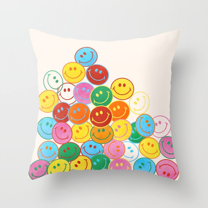 Lots of Smileys Throw Pillow Gallery Image 6