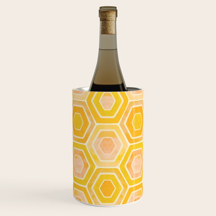 Golden Geometric Tiles Watercolor Wine Chiller Gallery Image 1