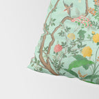 Chinoiserie Aqua Mint Floral Garden Fresco Pillow Sham Gallery Image 4