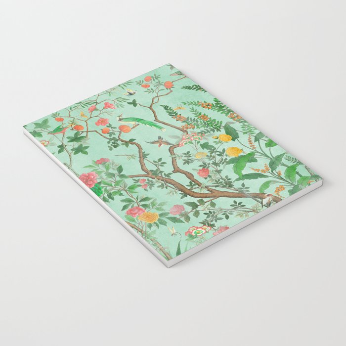 Chinoiserie Aqua Mint Floral Garden Fresco Notebook Gallery Image 3