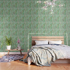 Chinoiserie Aqua Mint Floral Garden Fresco Wallpaper Gallery Image 3