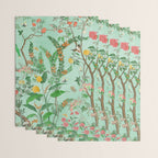 Chinoiserie Aqua Mint Floral Garden Fresco Wrapping Paper Gallery Image 3