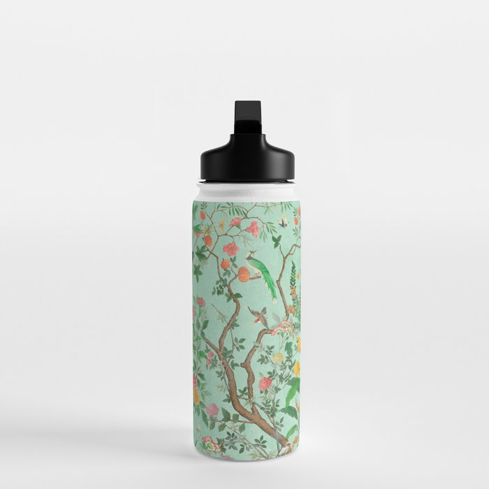 Chinoiserie Aqua Mint Floral Garden Fresco Water Bottle Gallery Image 3