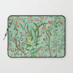 Chinoiserie Aqua Mint Floral Garden Fresco Laptop Sleeve Gallery Image 1