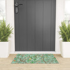 Chinoiserie Aqua Mint Floral Garden Fresco Welcome Mat Gallery Image 3