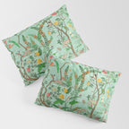 Chinoiserie Aqua Mint Floral Garden Fresco Pillow Sham Gallery Image 3