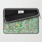 Chinoiserie Aqua Mint Floral Garden Fresco Laptop Sleeve Gallery Image 2