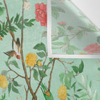 Chinoiserie Aqua Mint Floral Garden Fresco Wall Tapestry Gallery Image 3