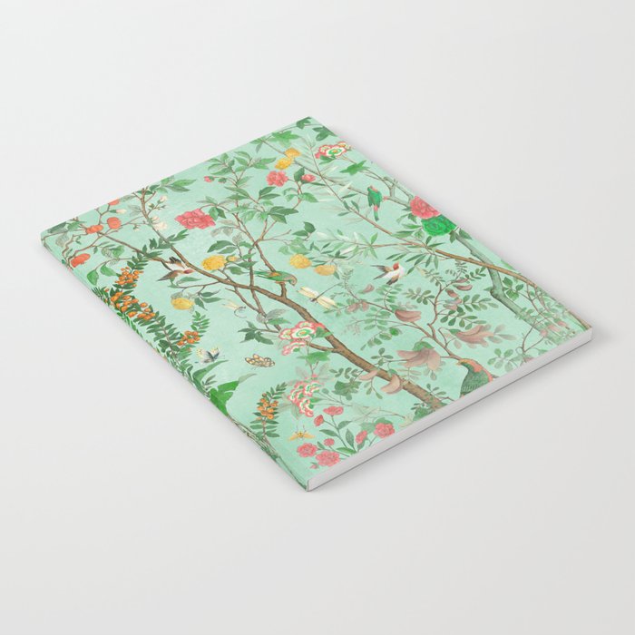 Chinoiserie Aqua Mint Floral Garden Fresco Notebook Gallery Image 2
