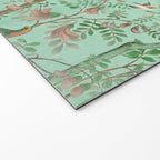 Chinoiserie Aqua Mint Floral Garden Fresco Welcome Mat Gallery Image 2