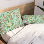 Chinoiserie Aqua Mint Floral Garden Fresco Pillow Sham Gallery Image 2