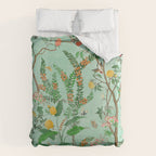 Chinoiserie Aqua Mint Floral Garden Fresco Duvet Cover Gallery Image 6
