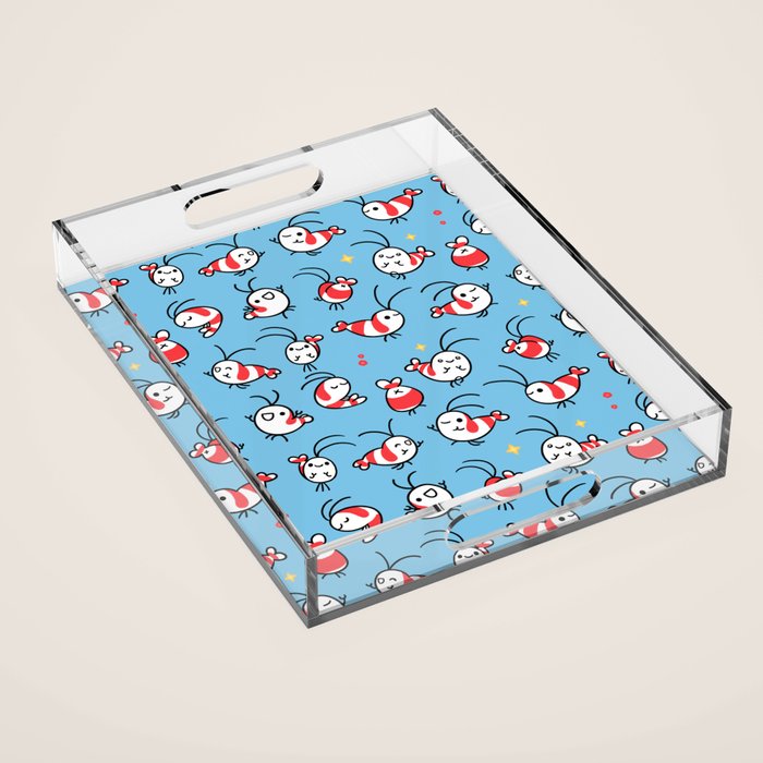 Shy shrimp - pattern Acrylic Tray Gallery Image 1