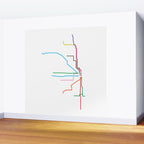 Chicago CTA Map, Chicago Train Map Art, Chicago L Train Map, Chicago Art, Chicago Wall Art, Map Art Wall Mural Gallery Image 2