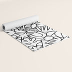 Black and white organic nature shape drawing pattern Yoga Mat Gallery Image 2
