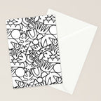 Black and white organic nature shape drawing pattern Stationery Card Gallery Image 2