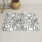 Black and white organic nature shape drawing pattern Rug Gallery Image 1